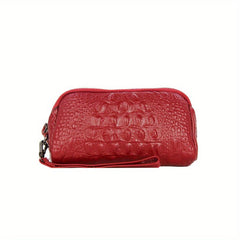 Crocodile Embossed Coin Purse Clutch With Wristband