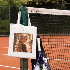 Blonde Girl Print Canvas Shopping Bag Large Capacity Shoulder Bag