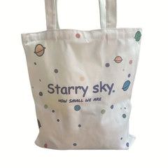 Starry Sky Printed High Capacity Tote Bag Lightweight Shoulder Bag