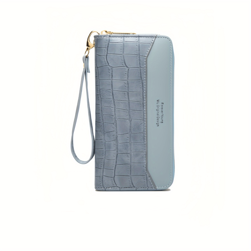 Crocodile Pattern Long Clutch Faux Leather Textured Long Wallet