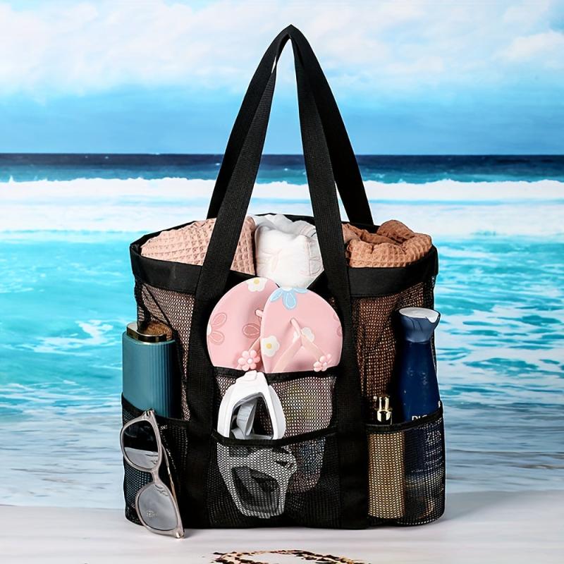 Mesh One Shoulder Beach Bag Portable Storage Bag