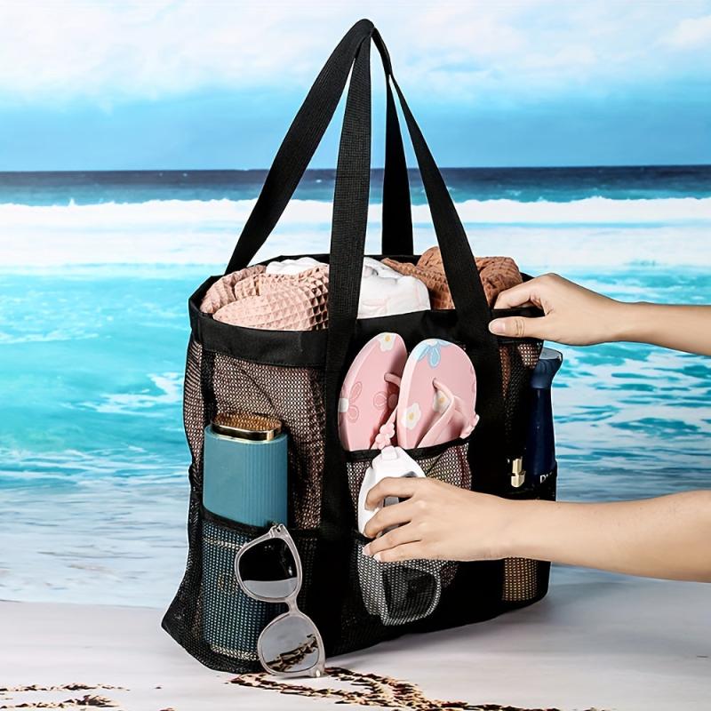 Mesh One Shoulder Beach Bag Portable Storage Bag