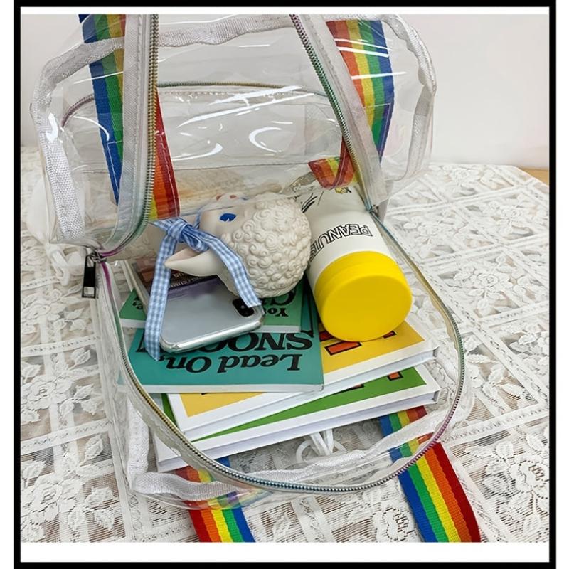 Transparent PVC Backpack Tote Bag Waterproof Beach School Summer Bag