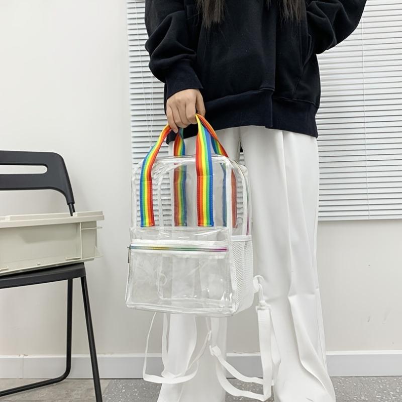 Transparent PVC Backpack Tote Bag Waterproof Beach School Summer Bag