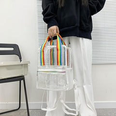 Transparent PVC Backpack Tote Bag Waterproof Beach School Summer Bag