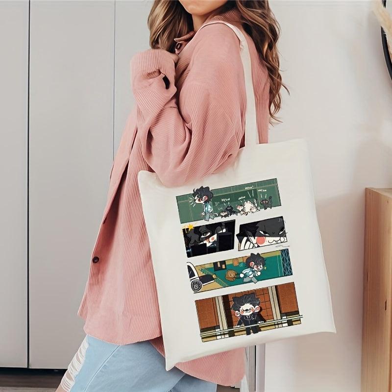 Anime Cartoon Canvas Shoulder Bag Portable Tote Bag