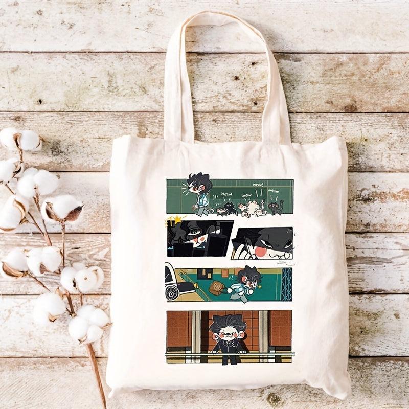 Anime Cartoon Canvas Shoulder Bag Portable Tote Bag