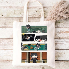 Anime Cartoon Canvas Shoulder Bag Portable Tote Bag