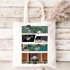 Anime Cartoon Canvas Shoulder Bag Portable Tote Bag