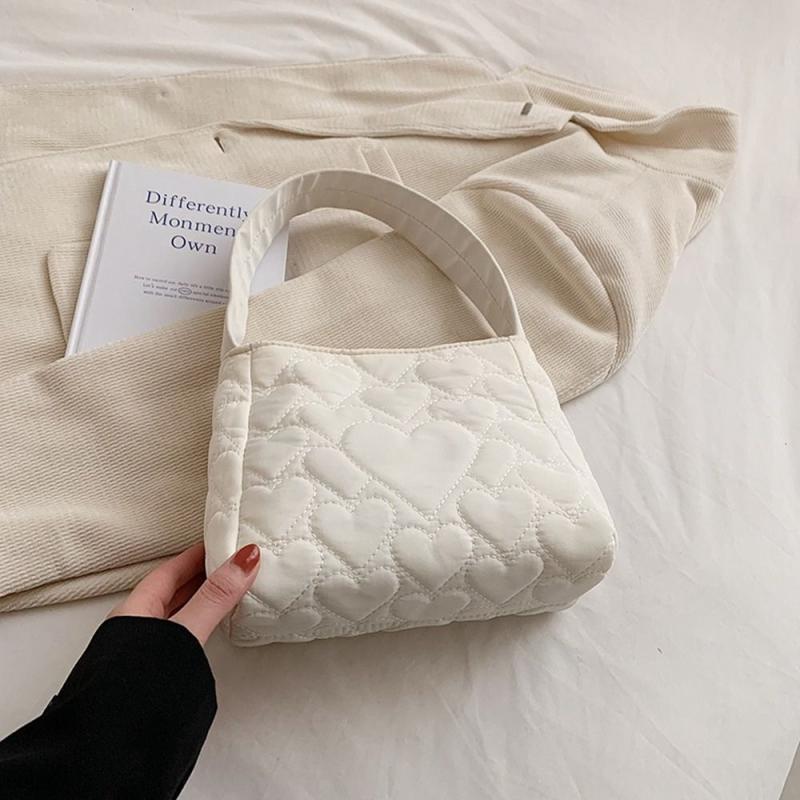 Love Pattern Quilted Shoulder Bag Solid Square Underarm Bag