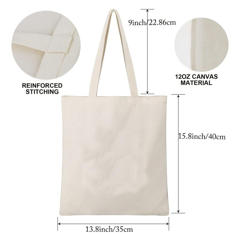 Vintage Women Pattern Canvas Shoulder Bag Lightweight All Match Shopping Bag