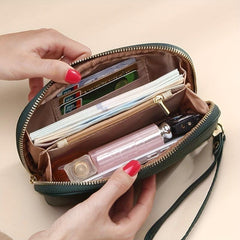 Vintage Solid Clutch Wallet Zipper Coin Purse Women's Pouch