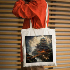 Vintage Classic Landscape Painting Print Canvas Shopping Bag