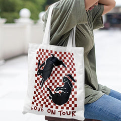 Bunny Print Canvas Bag Lightweight Shoulder Bag