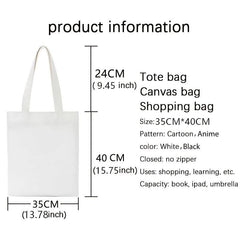 Bunny Print Canvas Bag Lightweight Shoulder Bag