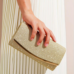Glitter Clutch Wallet Evening Bag Chain Strap