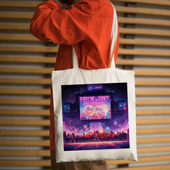 Pixel Game Pattern Canvas Bag Large Capacity Shoulder Bag