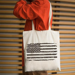 American Flag Beach Tote Large Canvas Shoulder Bag