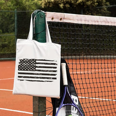 American Flag Beach Tote Large Canvas Shoulder Bag