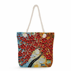 Tree Printing Tote Bag Heavy Duty Reusable Shopping Bag