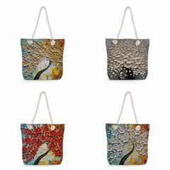 Tree Printing Tote Bag Heavy Duty Reusable Shopping Bag