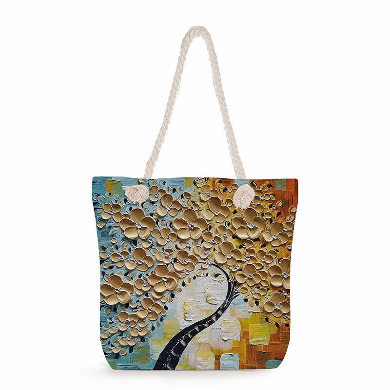 Tree Printing Tote Bag Heavy Duty Reusable Shopping Bag