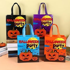 4 Pcs Cartoon Halloween Pattern Storage Handbag Party Storage Bag