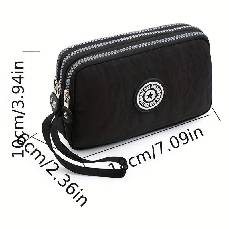 Women's Zipper Clutch Wallet Nylon Large Phone Bag Lightweight