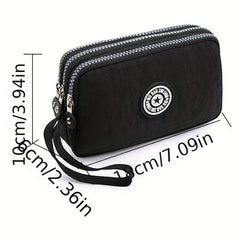 Women's Zipper Clutch Wallet Nylon Large Phone Bag Lightweight