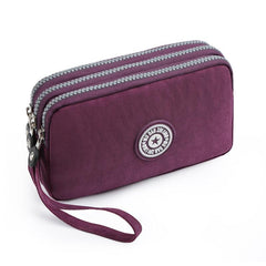 Women's Zipper Clutch Wallet Nylon Large Phone Bag Lightweight