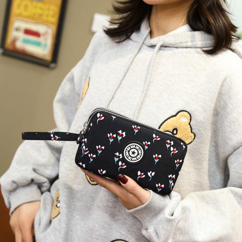 Women's Zipper Clutch Wallet Nylon Large Phone Bag Lightweight