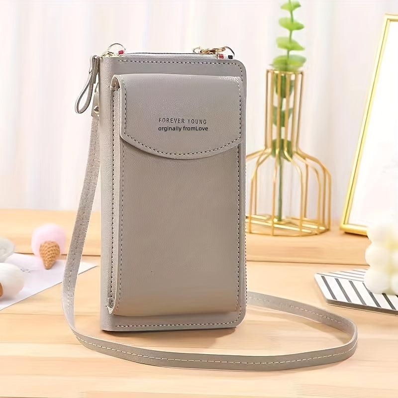 Women's Mobile Phone Purse Double Layer Wallet Crossbody Bag