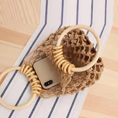 Mini Straw Bag Stylish Satchel Bag With Top Ring Handle