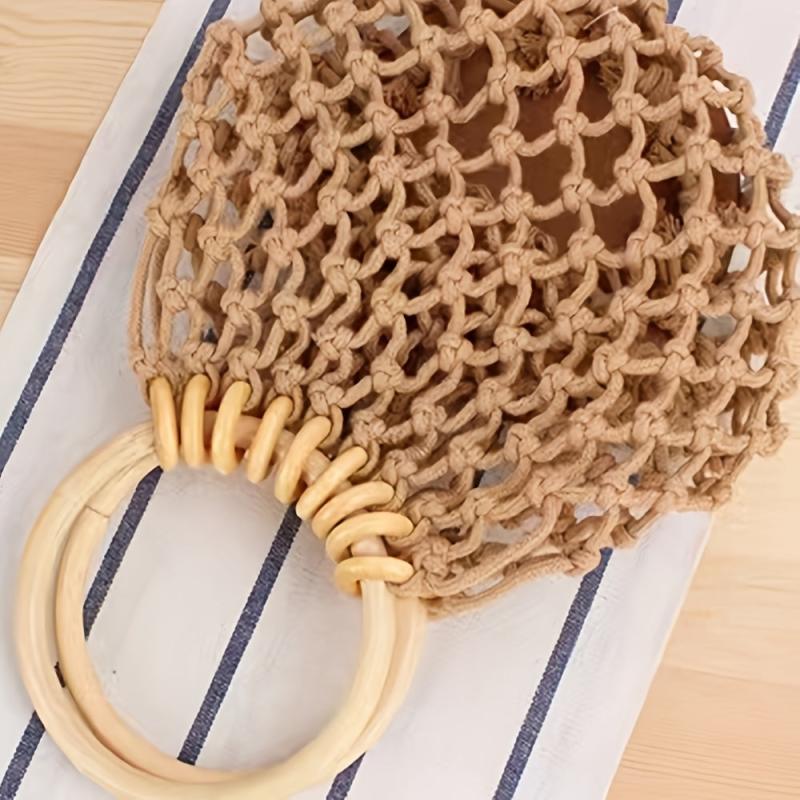 Mini Straw Bag Stylish Satchel Bag With Top Ring Handle