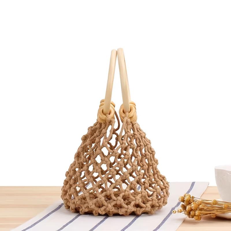 Mini Straw Bag Stylish Satchel Bag With Top Ring Handle