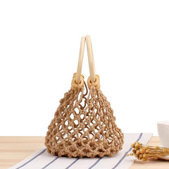 Mini Straw Bag Stylish Satchel Bag With Top Ring Handle
