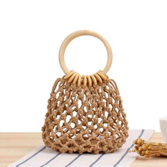 Mini Straw Bag Stylish Satchel Bag With Top Ring Handle