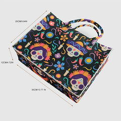 Halloween Felt Tote Bag Pumpkin Ghost Skull Print Handbag