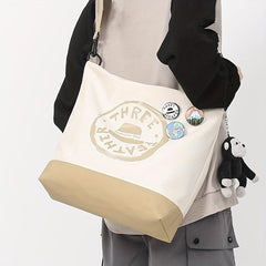Nylon One Shoulder Tote Bag with Pendant