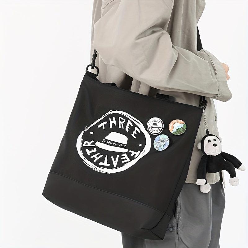 Nylon One Shoulder Tote Bag with Pendant