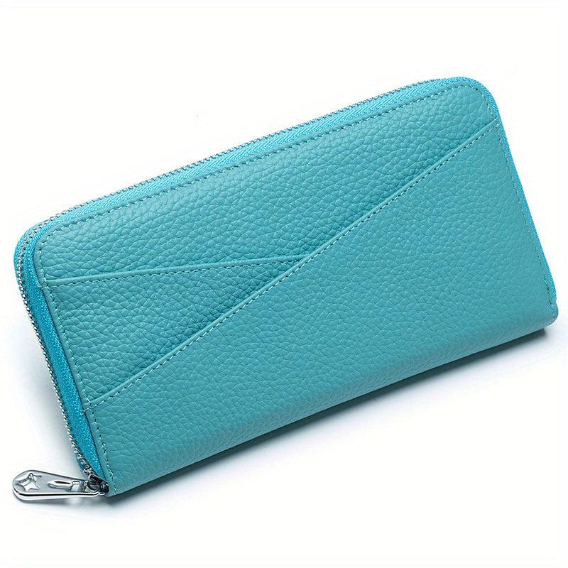 Minimalist Solid Long Wallet Zipper Clutch Coin Purse Quilted