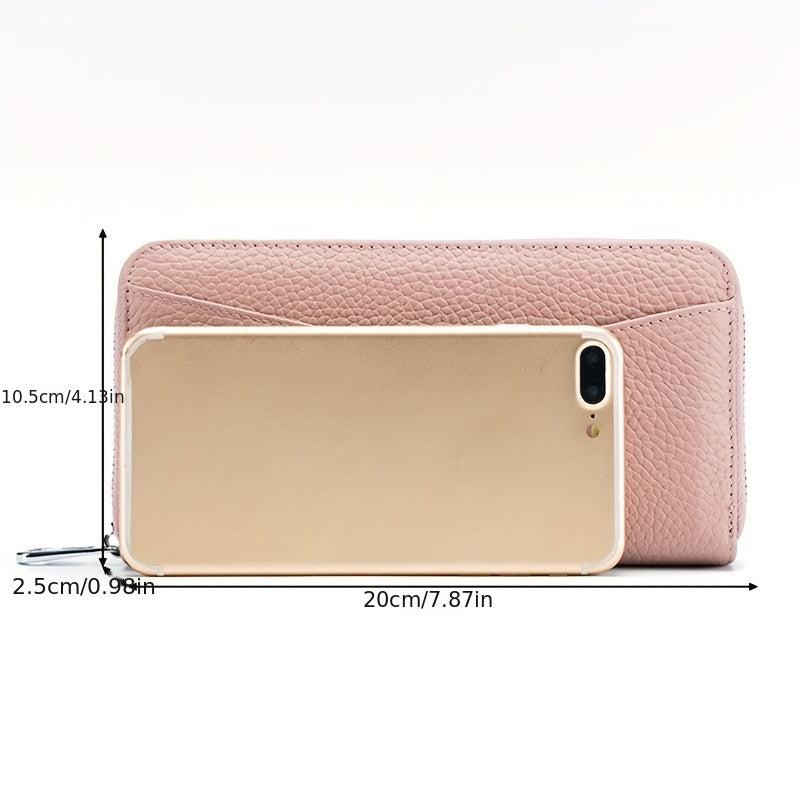 Minimalist Solid Long Wallet Zipper Clutch Coin Purse Quilted