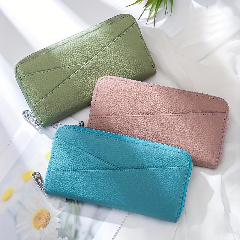 Minimalist Solid Long Wallet Zipper Clutch Coin Purse Quilted