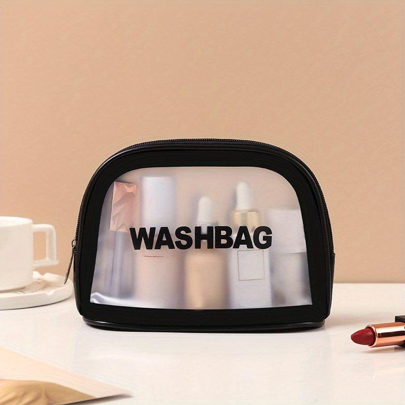 Translucent Red Mesh Cosmetic Bag Large Capacity Portable Storage Bag