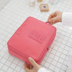 Square Clip Cotton Travel Makeup Storage Toiletry Bag