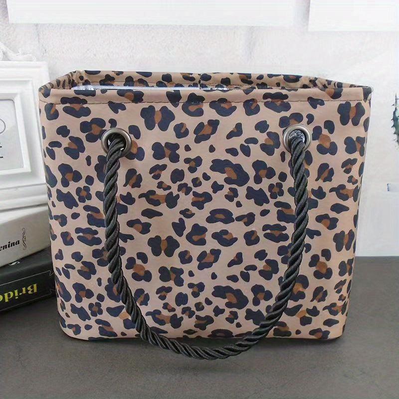Leopard Pattern Bath Bag Portable Bath Basket