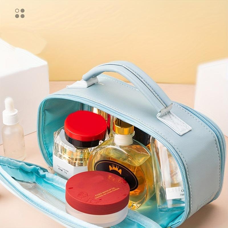 Large Capacity Portable Toiletry Bag Transparent Travel Cosmetic Storage