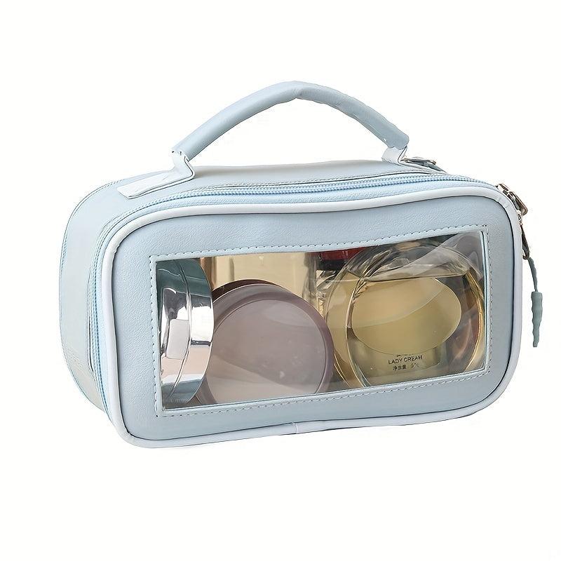 Large Capacity Portable Toiletry Bag Transparent Travel Cosmetic Storage