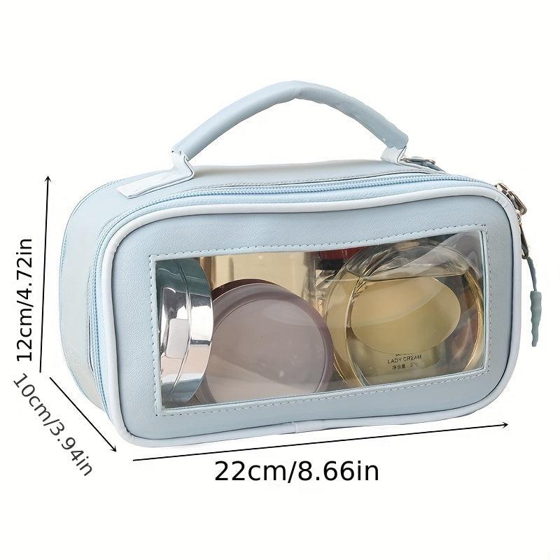 Large Capacity Portable Toiletry Bag Transparent Travel Cosmetic Storage