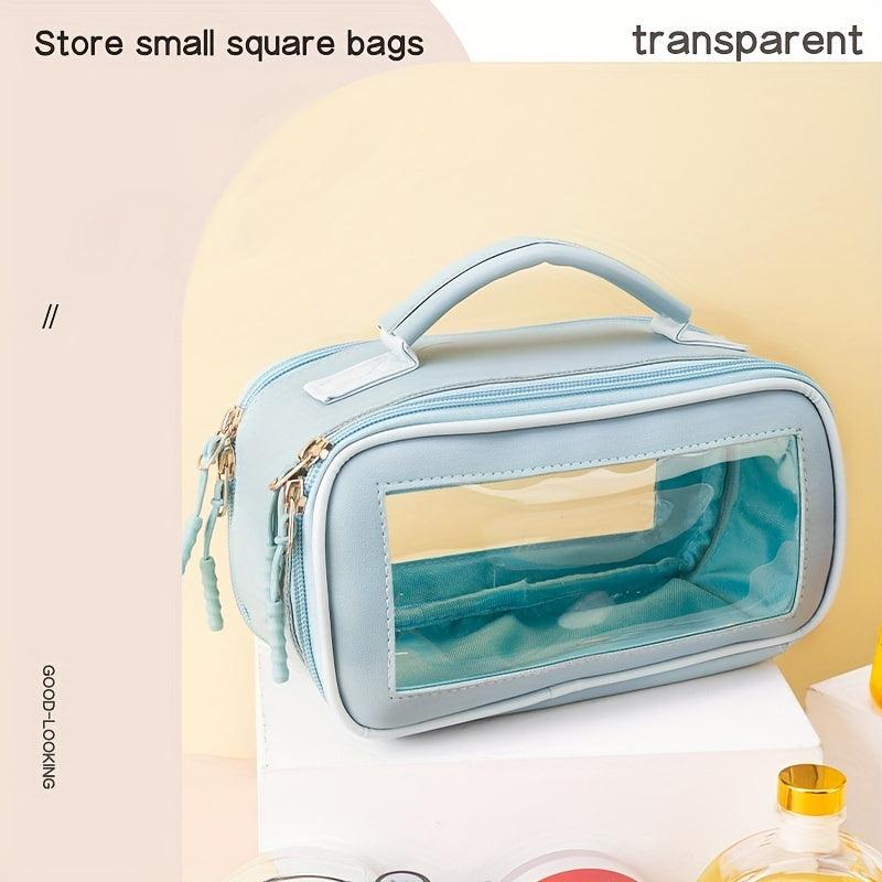Large Capacity Portable Toiletry Bag Transparent Travel Cosmetic Storage